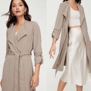 Babaton Quincey Trench Lightweight Taupe Jacket Size XS